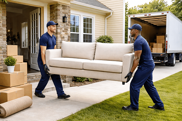 residential movers with couch